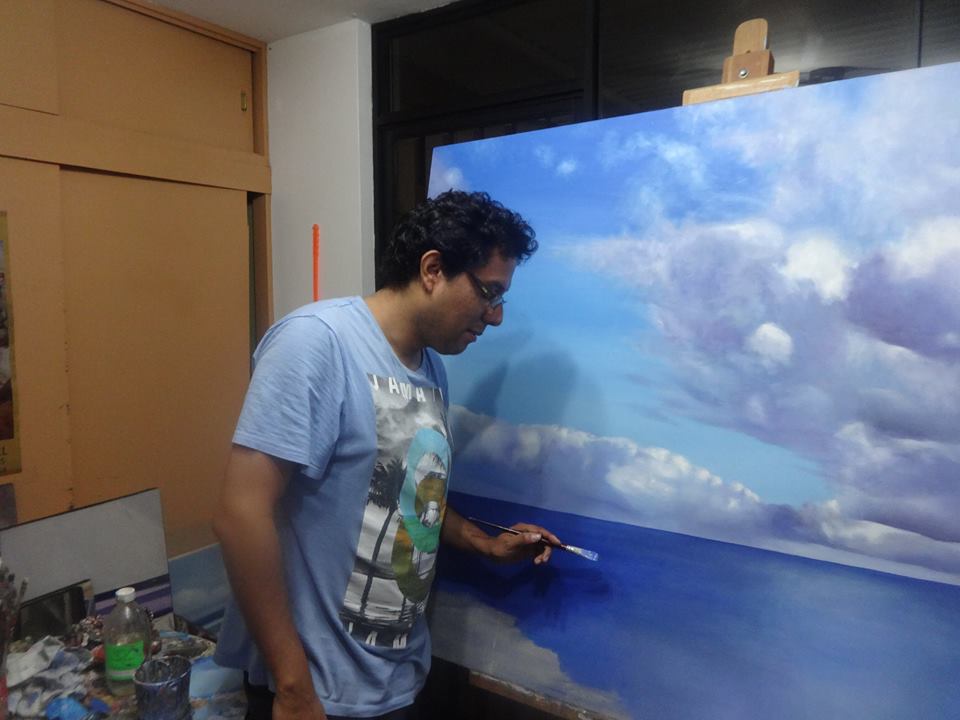 Portrait of Daniel Vargas, artist at Latin America Gallery