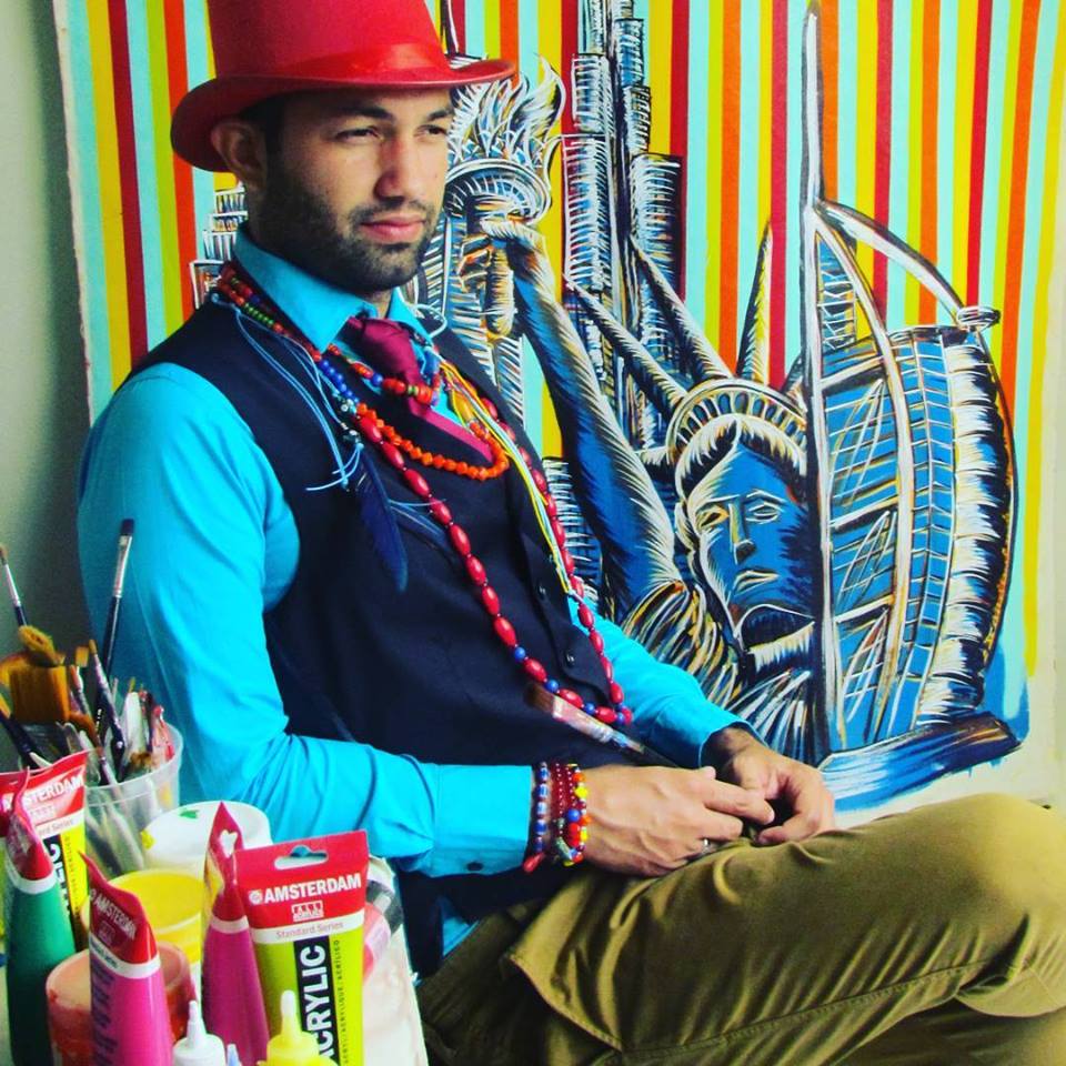 Portrait of Hector Urdaneta, artist at Latin America Gallery
